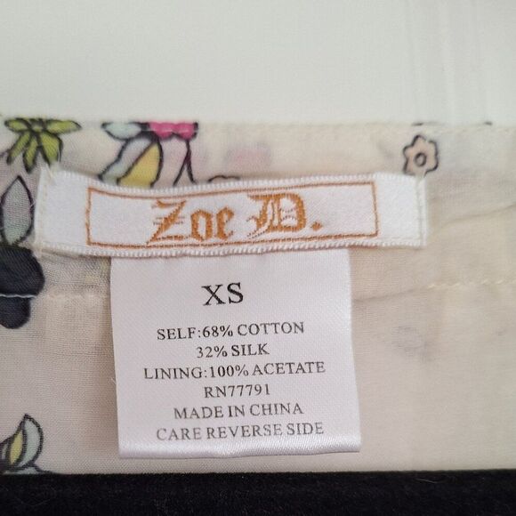 Zoe D Multicolor Top silk‎ cotton size xs - Picture 2 of 6